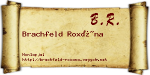 Brachfeld Roxána névjegykártya