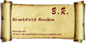 Brachfeld Roxána névjegykártya