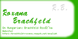 roxana brachfeld business card